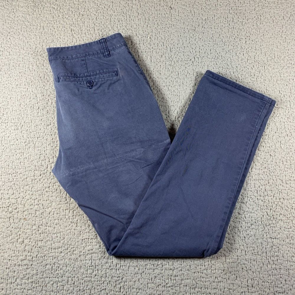 Bonobos Pants Mens 31X32 Blue Chino Slim Trouser Flat‎ Front Stretch Act. 31x30*
